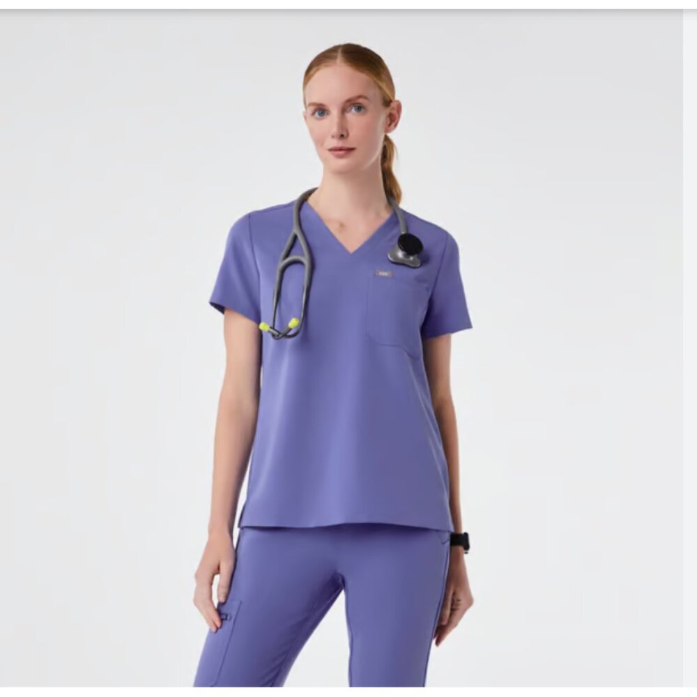 Figs Catarina Scrub Top. Blueberry XXL